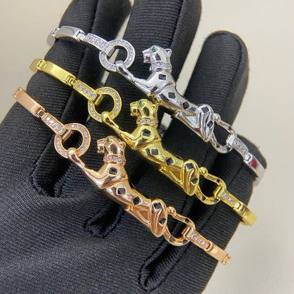 [Raffine]PANTHERE HALF DIAMOND ON CHAIN BRACELET