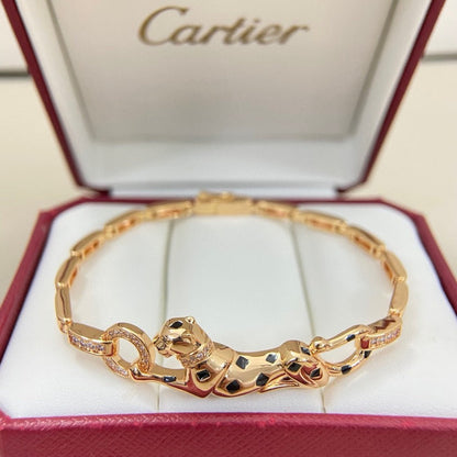 [Raffine]PANTHERE HALF DIAMOND ON CHAIN BRACELET