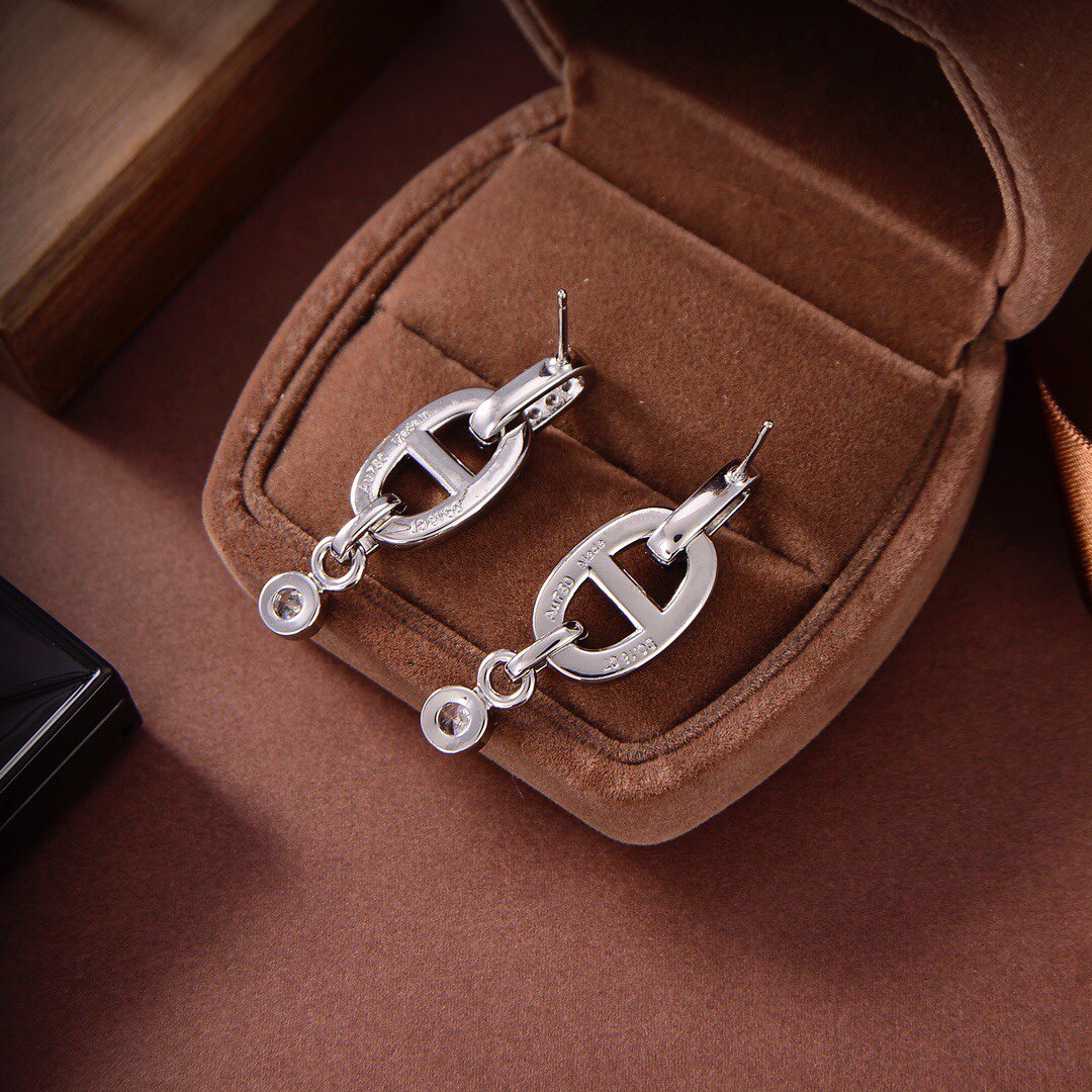 [RAFFINE] PENDIENTES DE DIAMANTES HM CHAINE