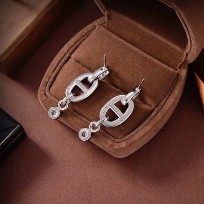 [RAFFINE] PENDIENTES DE DIAMANTES HM CHAINE