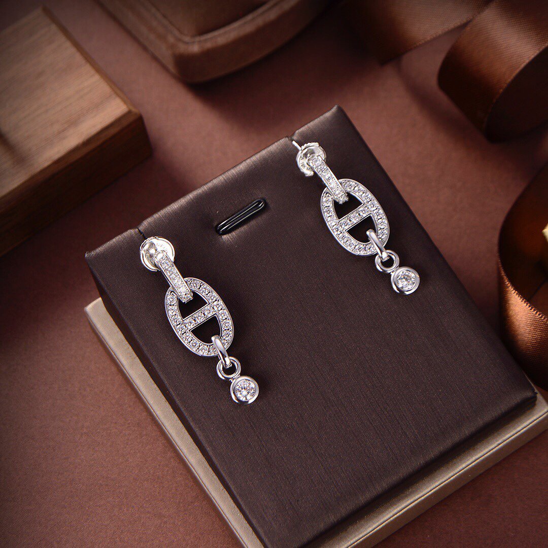[RAFFINE] PENDIENTES DE DIAMANTES HM CHAINE