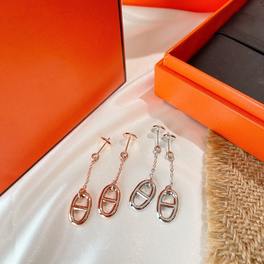 [RAFFINE]PENDIENTES BORLAS DE CADENA