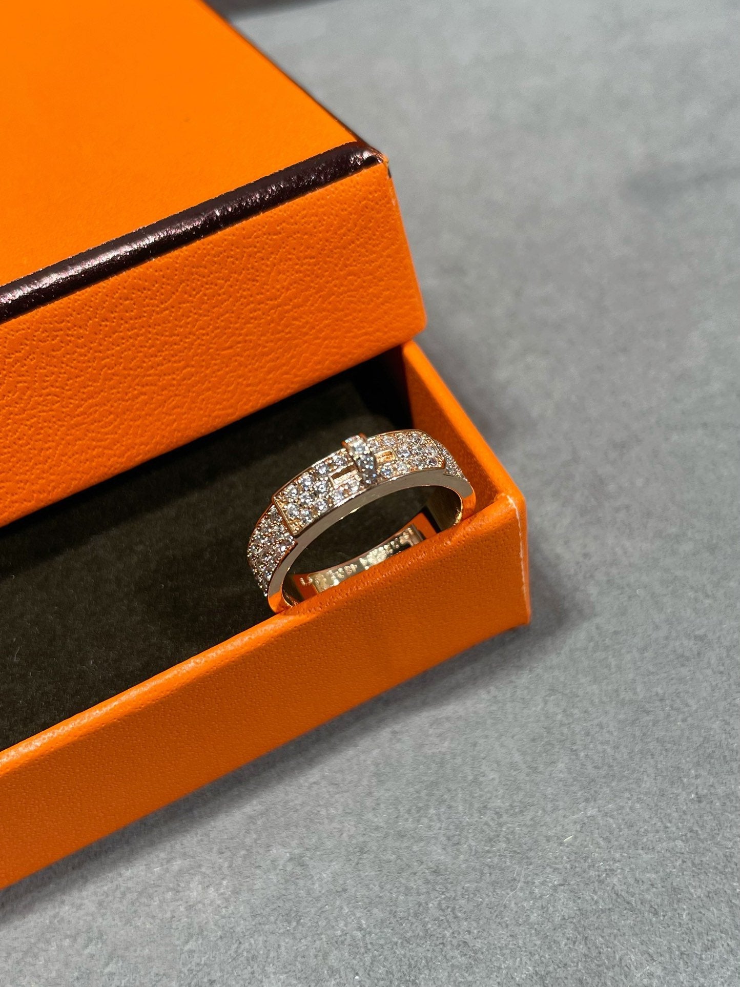 [RAFFINE] ANILLO KELLY DE ORO ROSA CON DIAMANTES