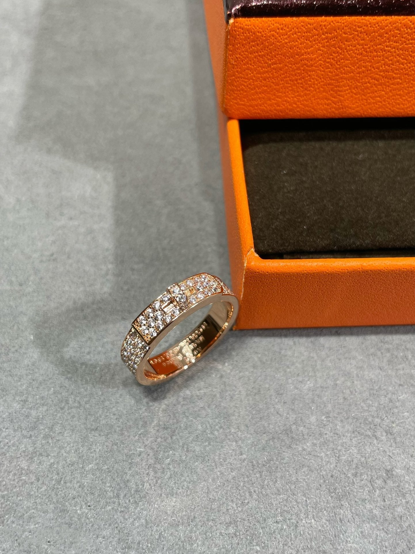 [RAFFINE] ANILLO KELLY DE ORO ROSA CON DIAMANTES