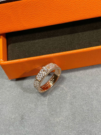 [RAFFINE] ANILLO KELLY DE ORO ROSA CON DIAMANTES