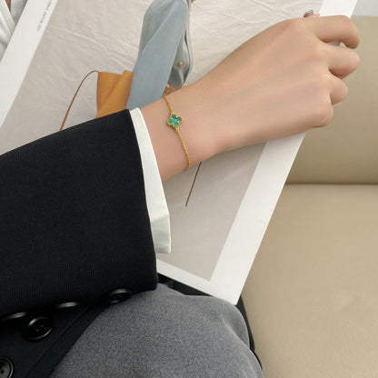 [RAFFINE]CLOVER BRACELET MALACHITE 1 MOTIF