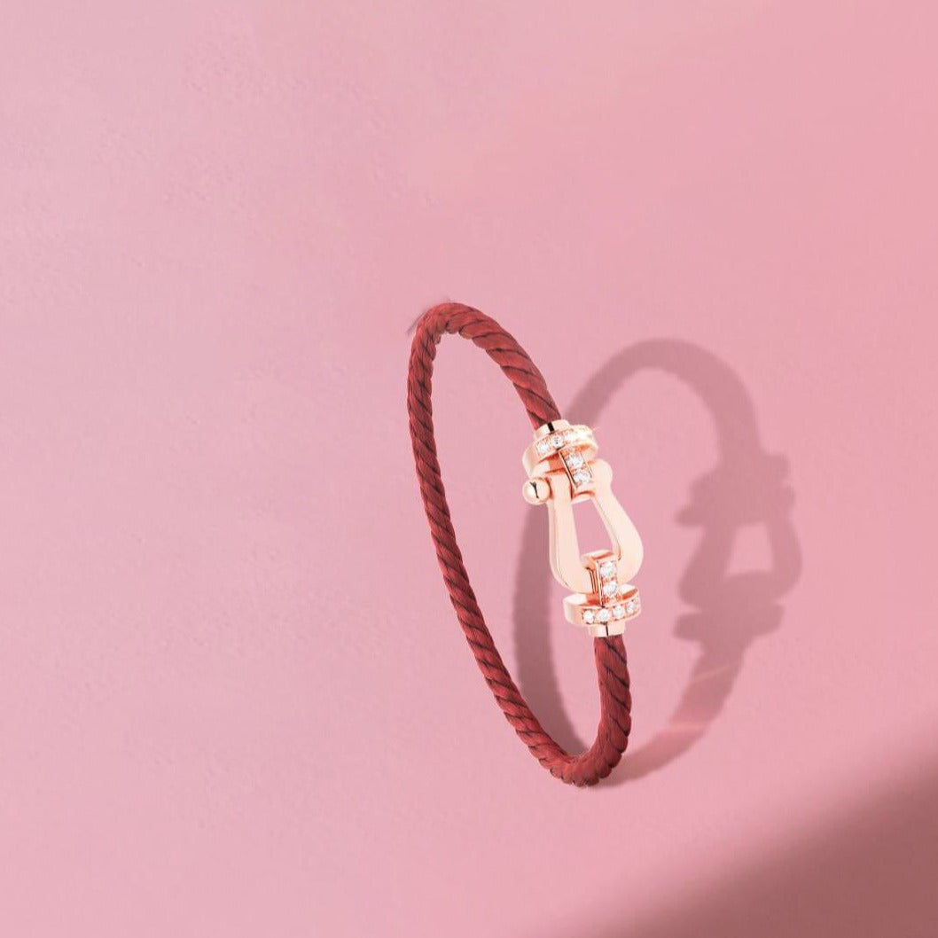 [RAFFINE]FORCE 10 HALF DIAMOND PINK GOLD RED CORDERI LARGE AND MEDIUM MODEL