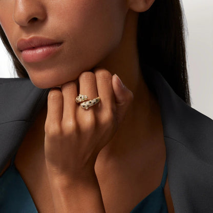 [Raffine]PANTHERE DOUBLE HEADED FULL DIAMOND  RING