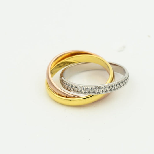 [RAFFINE]TRINITY RING GOLD PINK GOLD SILVER DIAMONDS