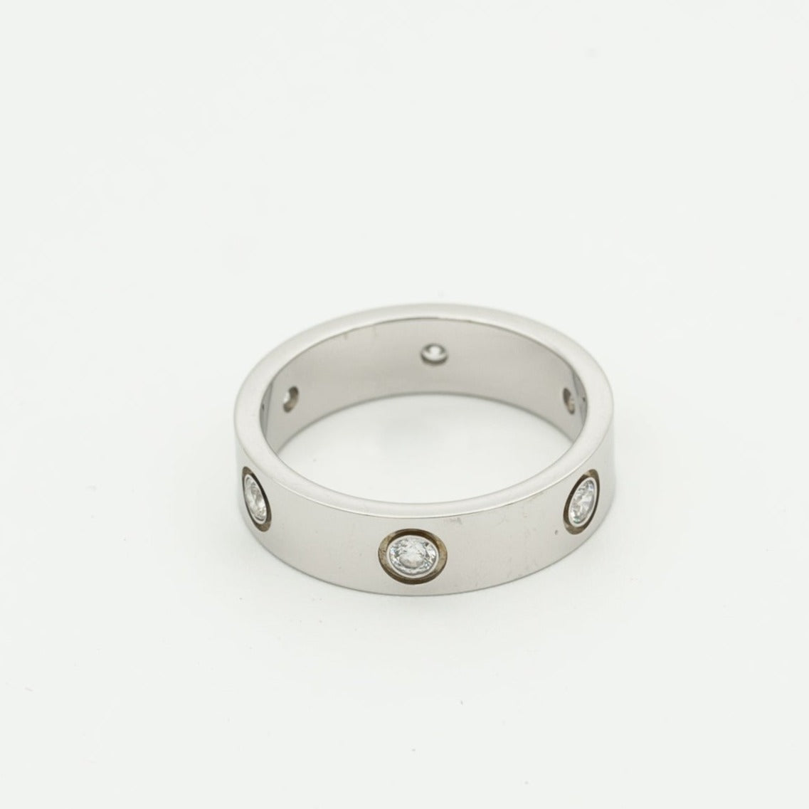 [RAFFINE]LOVE RING 5.5MM 6 DIAMONDS SILVER
