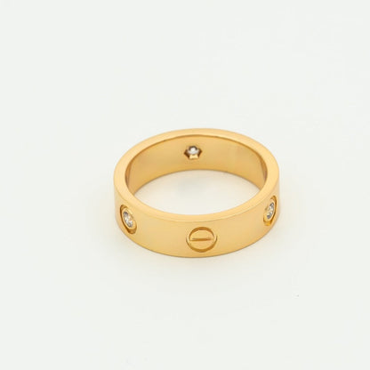 [Raffine]LOVE RING 5.5MM 3 DIAMONDS PINK GOLD