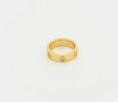 [RAFFINE] ANILLO DE AMOR 5.5MM 3 DIAMANTES ORO
