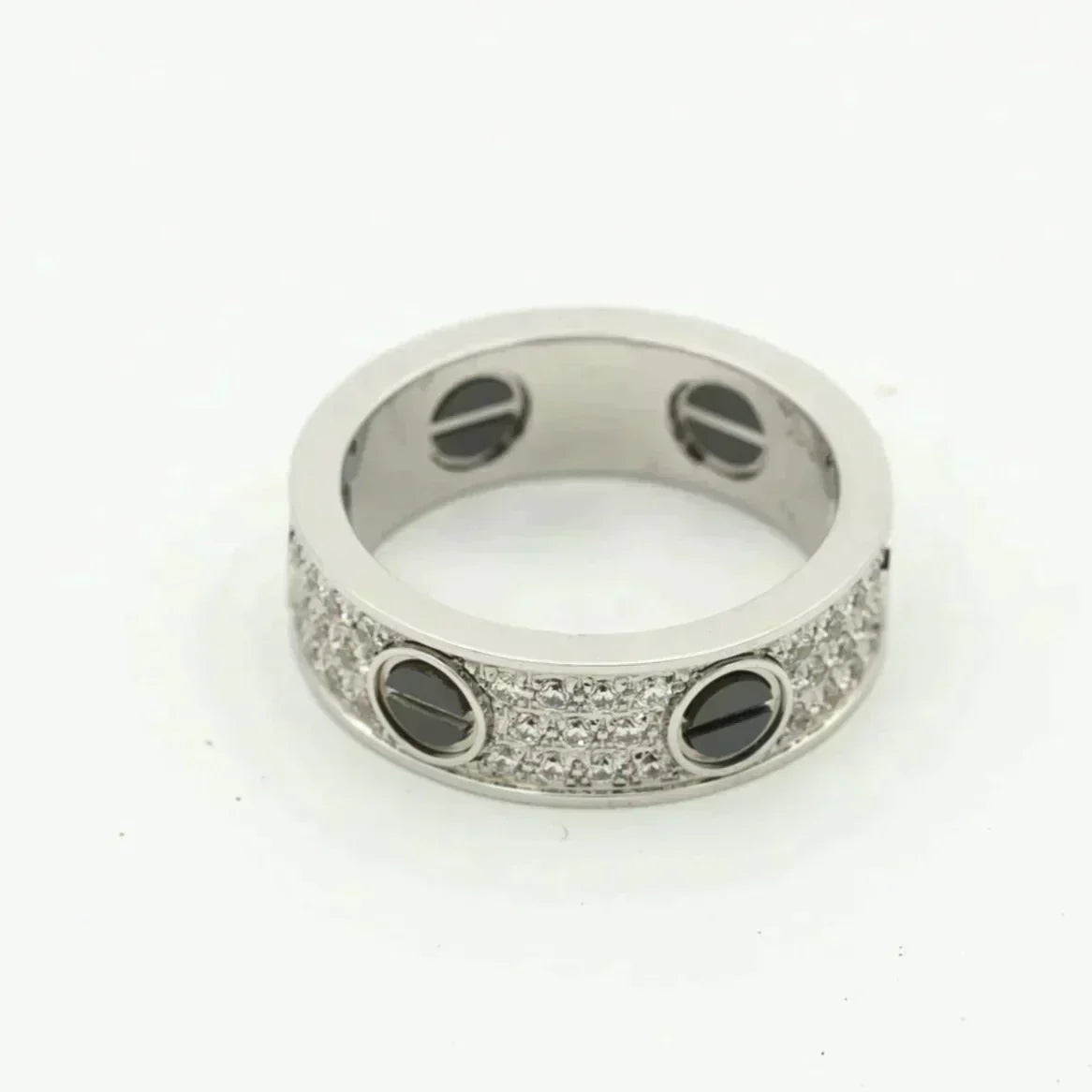 [Raffine] Liebesring 5,5 mm mit Diamanten besetzt, Keramik