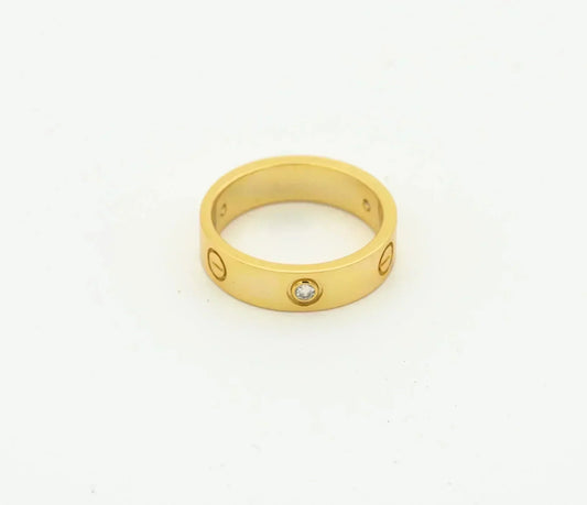 [Raffine]Liebesring 4mm 1 Diamant Gold