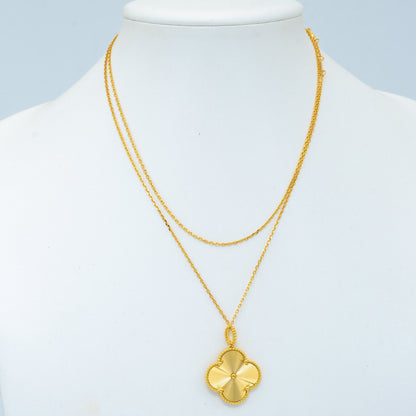 [RAFFINE]CLOVER 25MM PEDANT NECKLACE GOLD