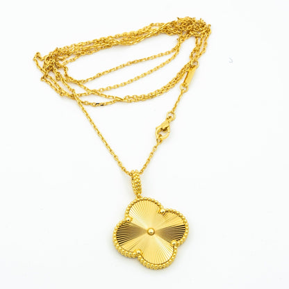 [RAFFINE]CLOVER 25MM PEDANT NECKLACE GOLD