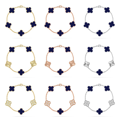 [RAFFINE]CLOVER 5 MOTIF LAPIS LAZULI BRACELET COLLECTION