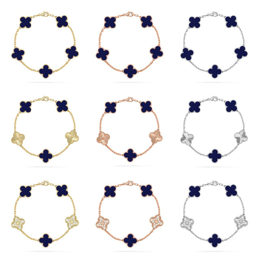 [LUXE]CLOVER 5 MOTIF LAPIS LAZULI BRACELET COLLECTION