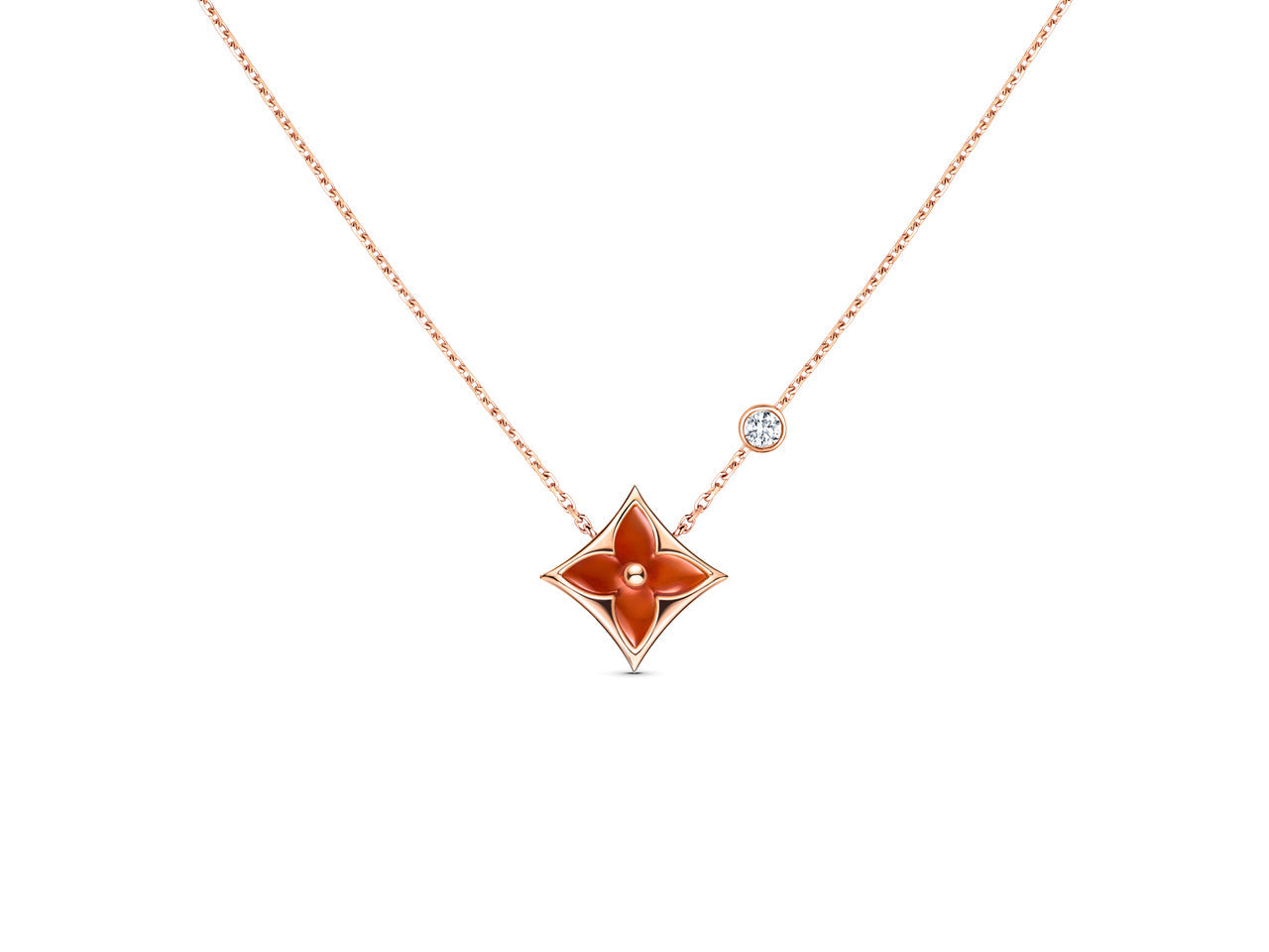 [RAFFINE]STAR NECKLACE PINK GOLD 1 DIAMOND