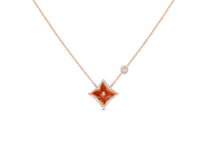 [RAFFINE]STAR NECKLACE PINK GOLD 1 DIAMOND