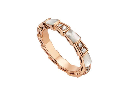 [RAFFINE]SERPENTI RING PINK GOLD DIAMOND MOP 3MM
