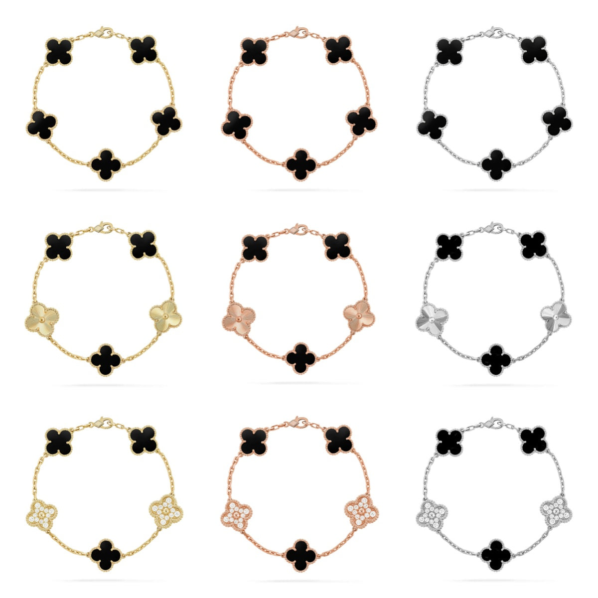 [RAFFINE] ARMBANDKOLLEKTION KLEE 5 MOTIVE ONYX