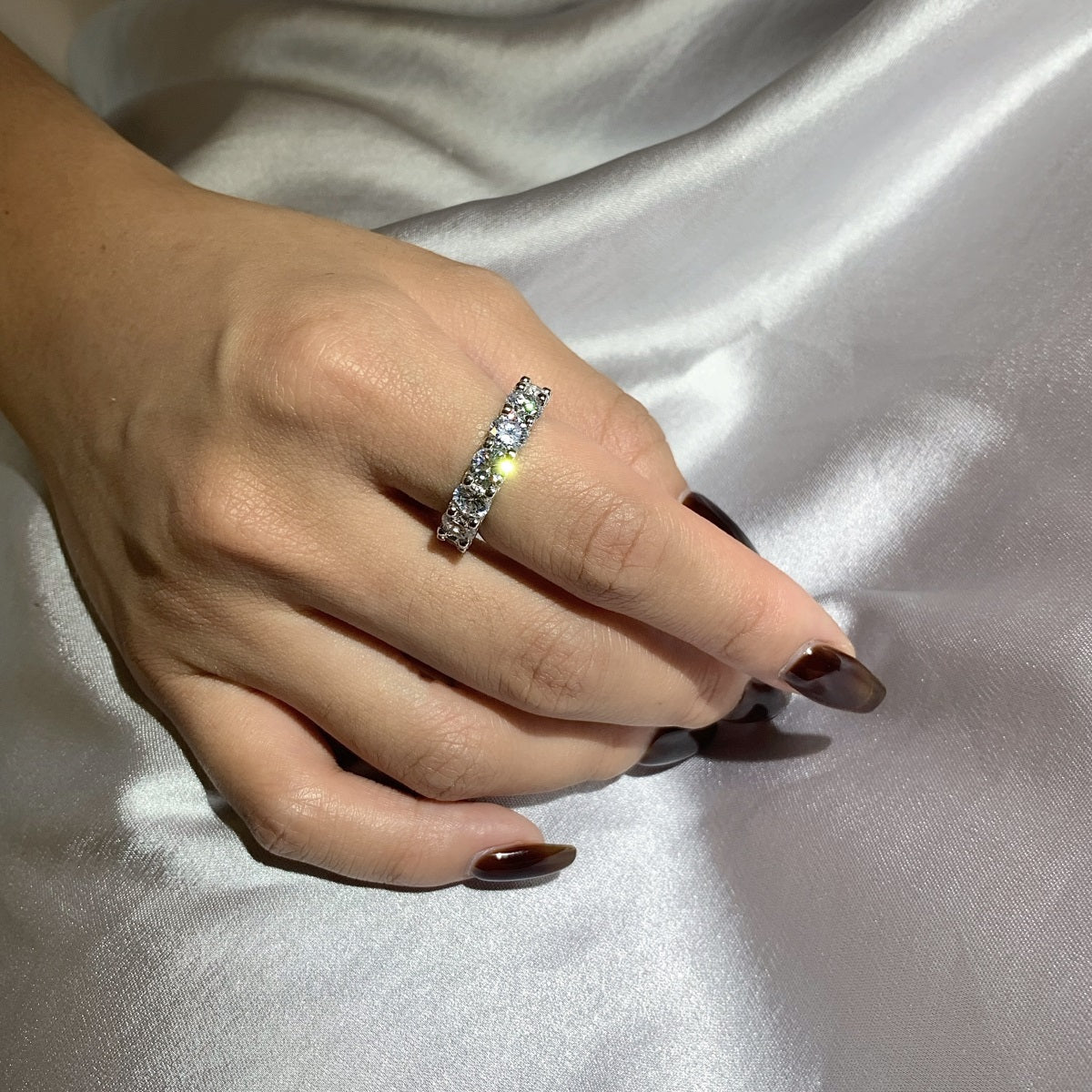 [RAFFINE]Gorgeous Round Cut Tennis Ring