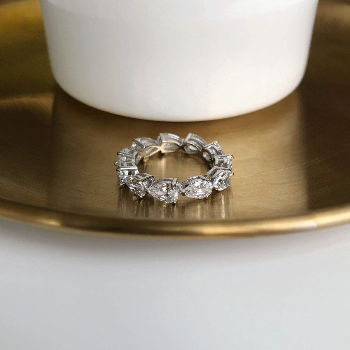 [RAFFINE]Exquisite Pear Cut Tennis Ring
