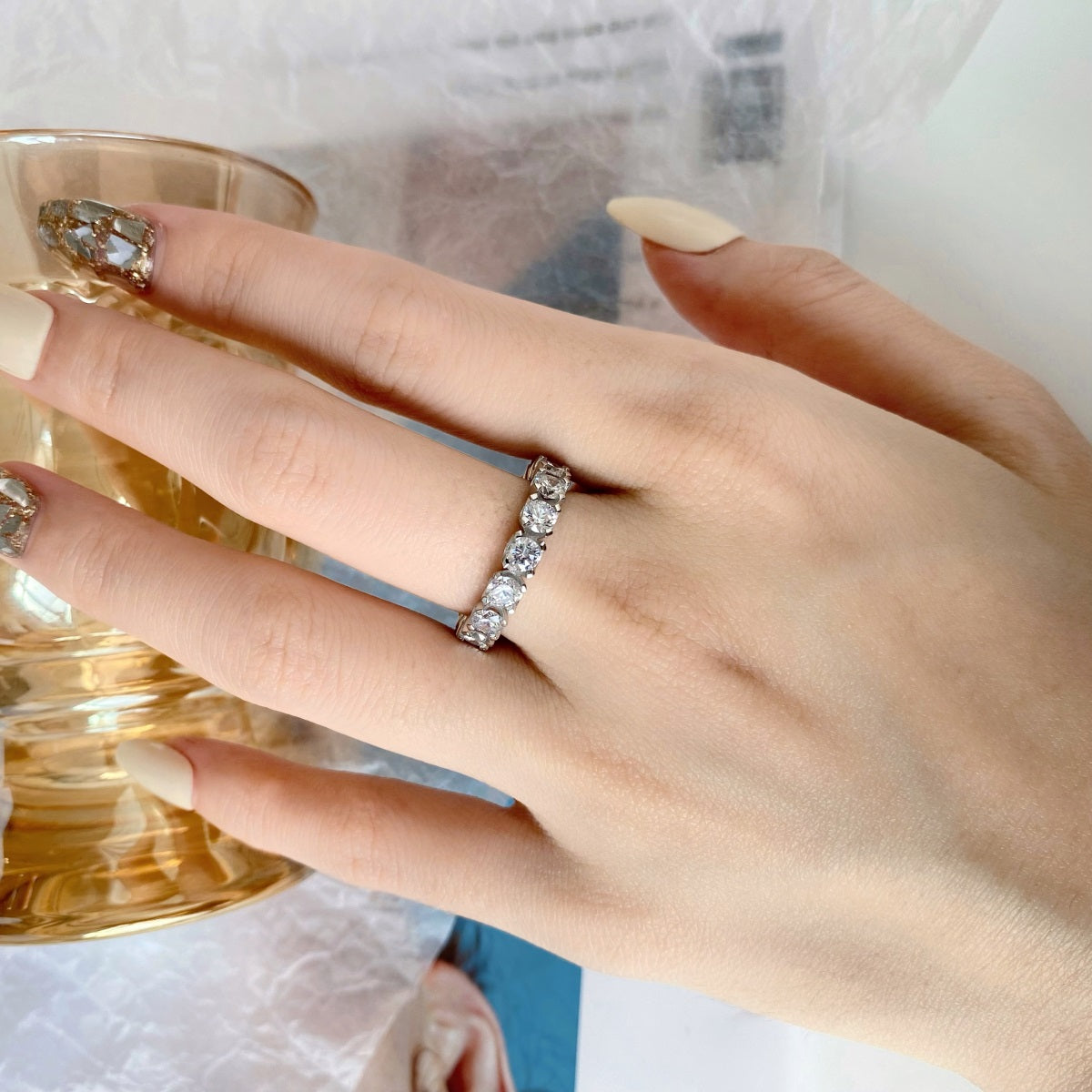 [RAFFINE]Eternity Round Cut Tennis Ring