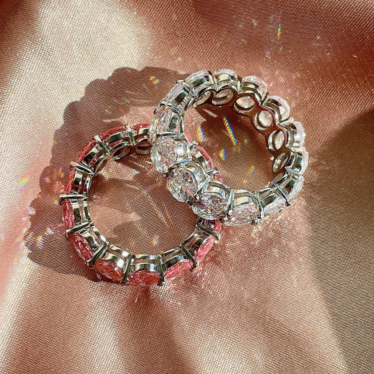 [RAFFINE]Dainty Elongated Cushion Cut Tennis Ring