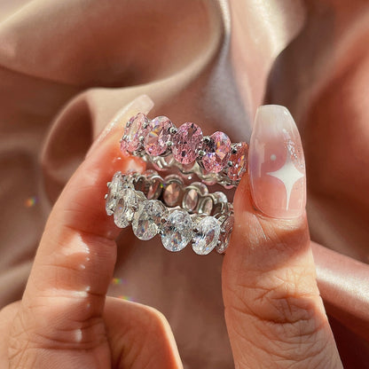 [RAFFINE]Dainty Elongated Cushion Cut Tennis Ring