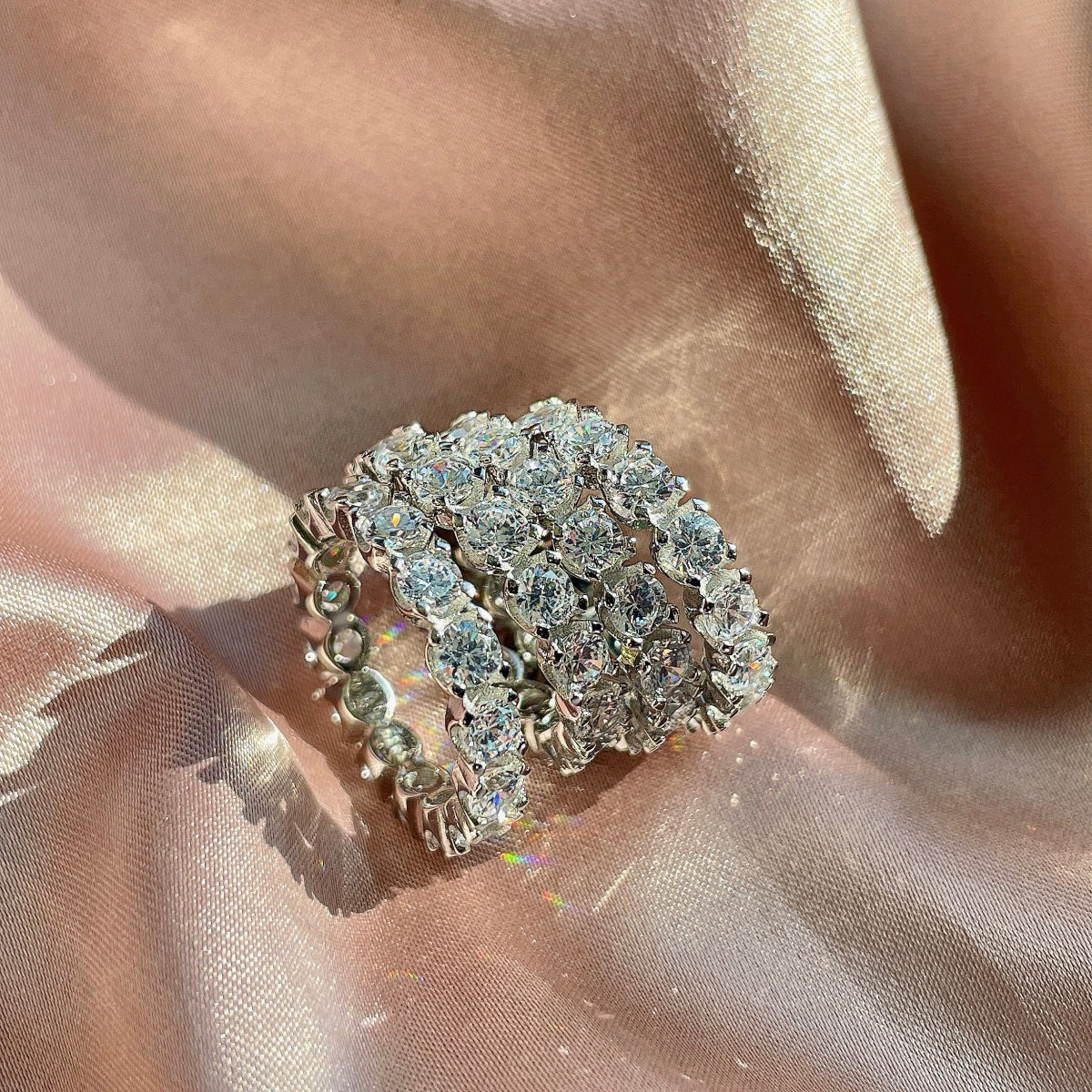 [RAFFINE]Eternity Round Cut Tennis Ring