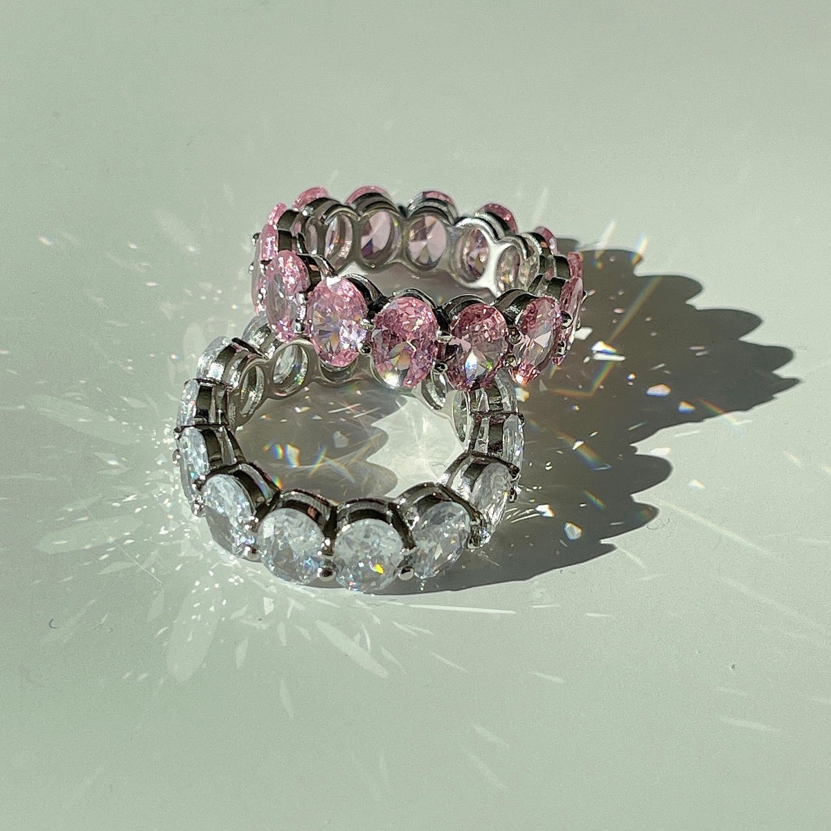 [RAFFINE]Dainty Elongated Cushion Cut Tennis Ring