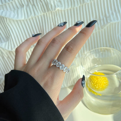 [RAFFINE]Dainty Elongated Cushion Cut Tennis Ring