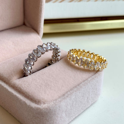[RAFFINE]Ornate Oval Cut Tennis Ring