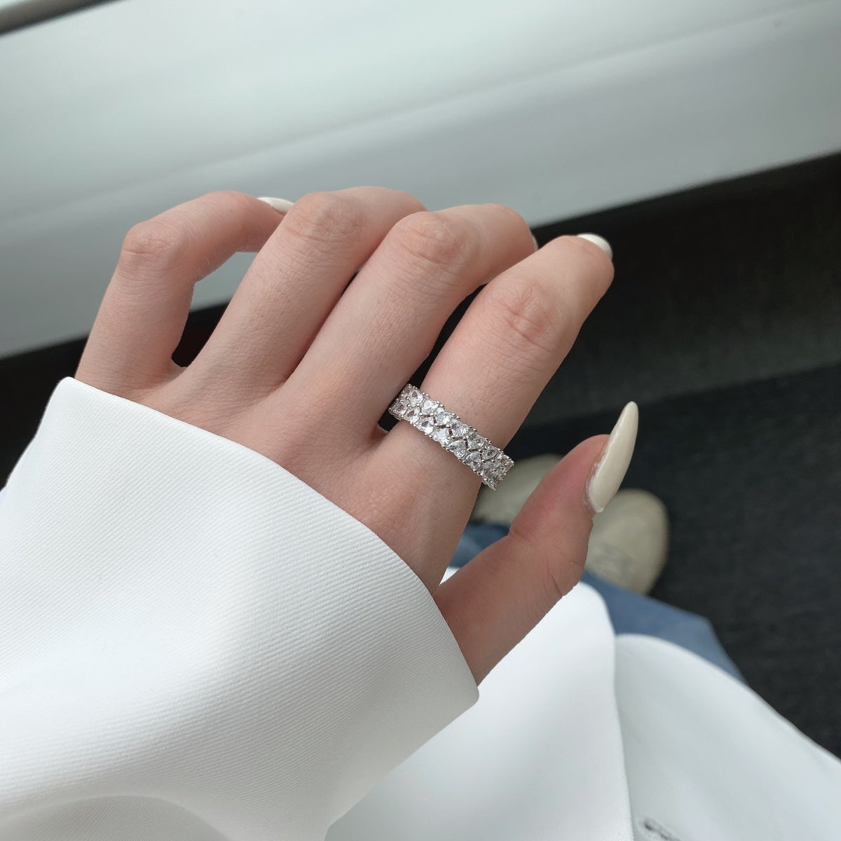 [RAFFINE]Sparkling Full Heart Ring
