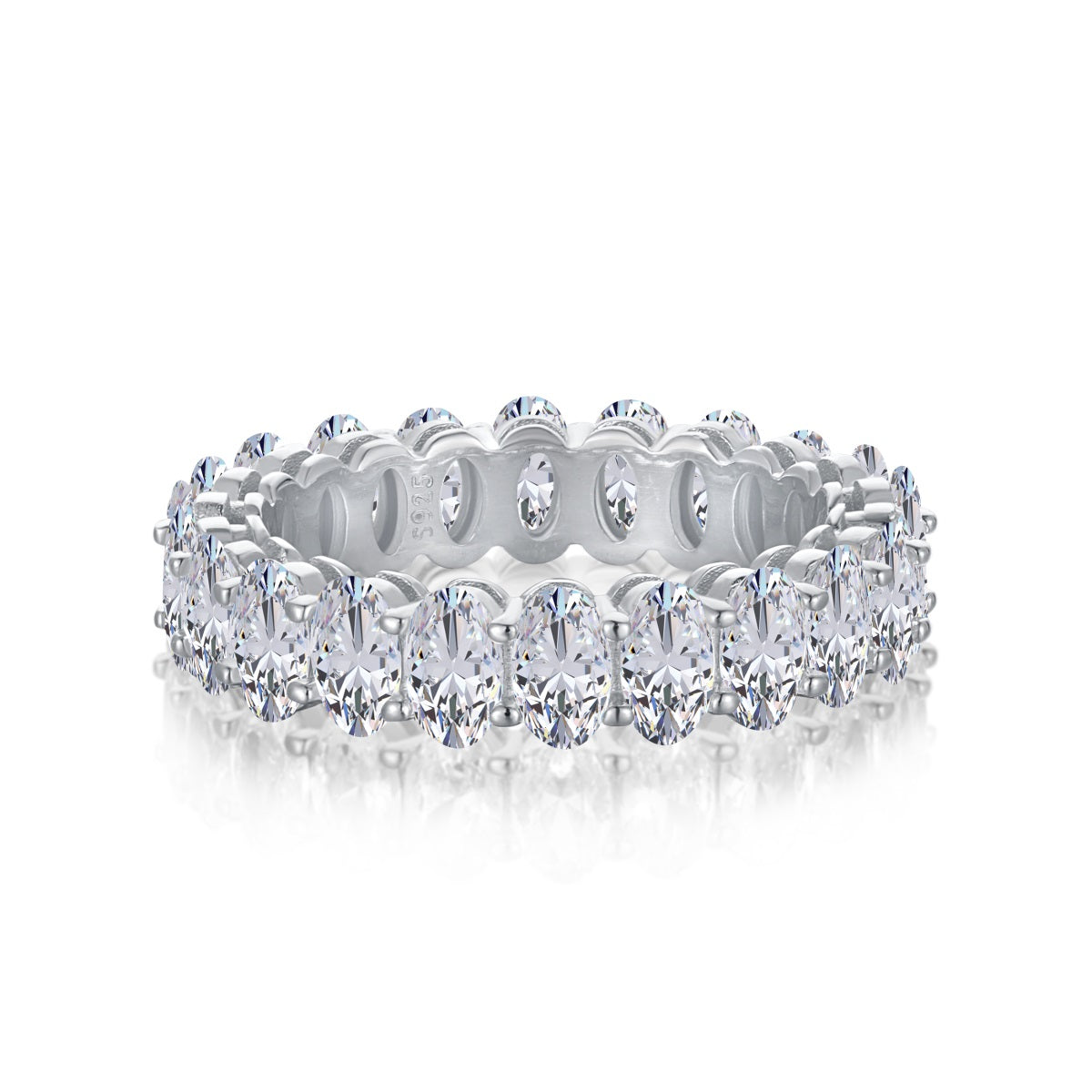 [RAFFINE]Ornate Oval Cut Tennis Ring