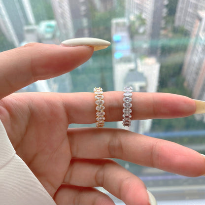 [RAFFINE]Ornate Oval Cut Tennis Ring