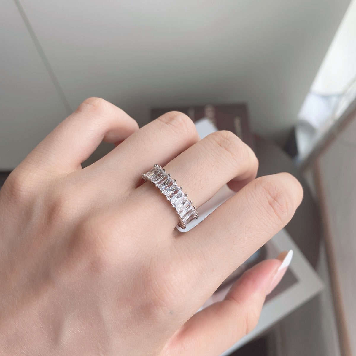 [RAFFINE]Unique Colorful Radiant Cut RIng