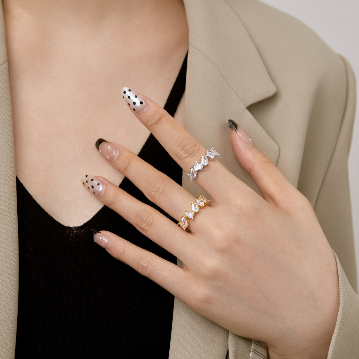 [RAFFINE]Delicate Multi Cut Ring