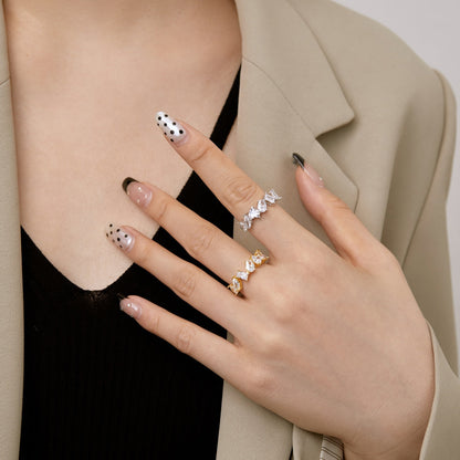 [RAFFINE]Delicate Multi Cut Ring