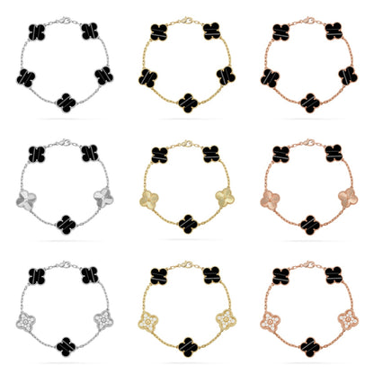 [RAFFINE] ARMBAND-KOLLEKTION MIT KLEEBÜTTEN-ANHÄNGER UND PULSARSTEIN