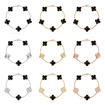 [LUXE] CLOVER 5 MOTIF PULSAR STONE BRACELET COLLECTION