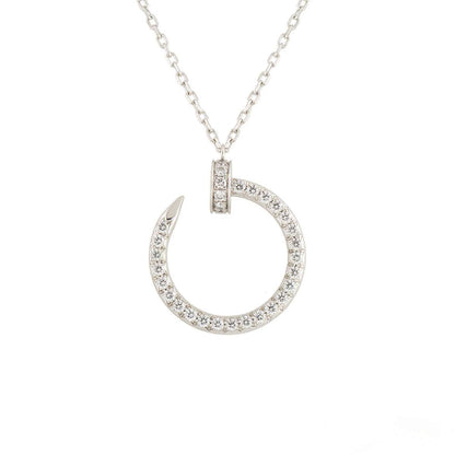[RAFFINE]COLLAR JUSTE PLATA DIAMANTES