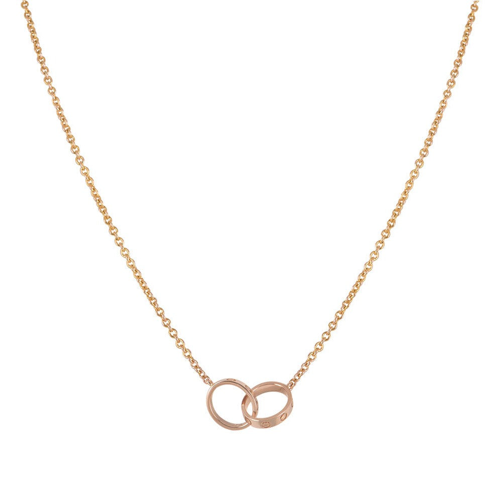 [Raffine] COLLIER LOVE DOUBLE ANNEAU OR ROSE 
