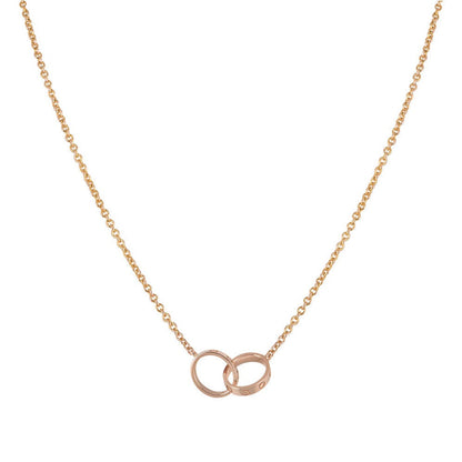 [Raffine] COLLIER LOVE DOUBLE ANNEAU OR ROSE 