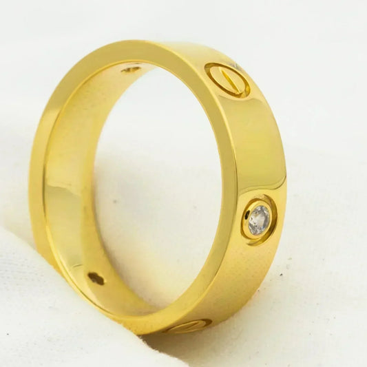 [Raffine]Liebesring 5,5 mm 3 Diamanten Gold