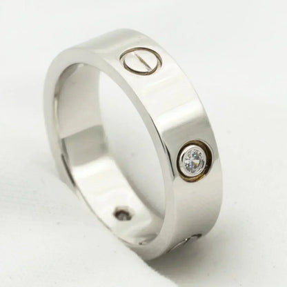 [RAFFINE]LOVE RING 5.5MM 3 DIAMONDS SILVER