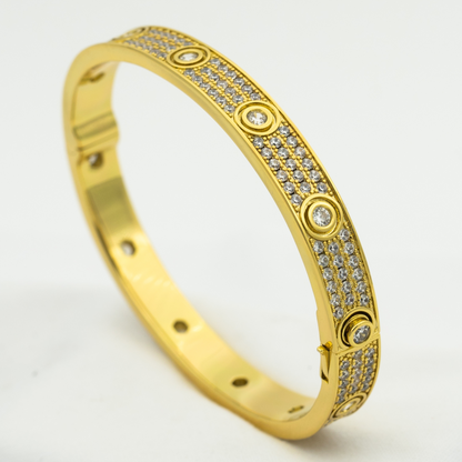 [Raffine] Liebesarmband, 6,1 mm, mit 10 großen Diamanten besetzt