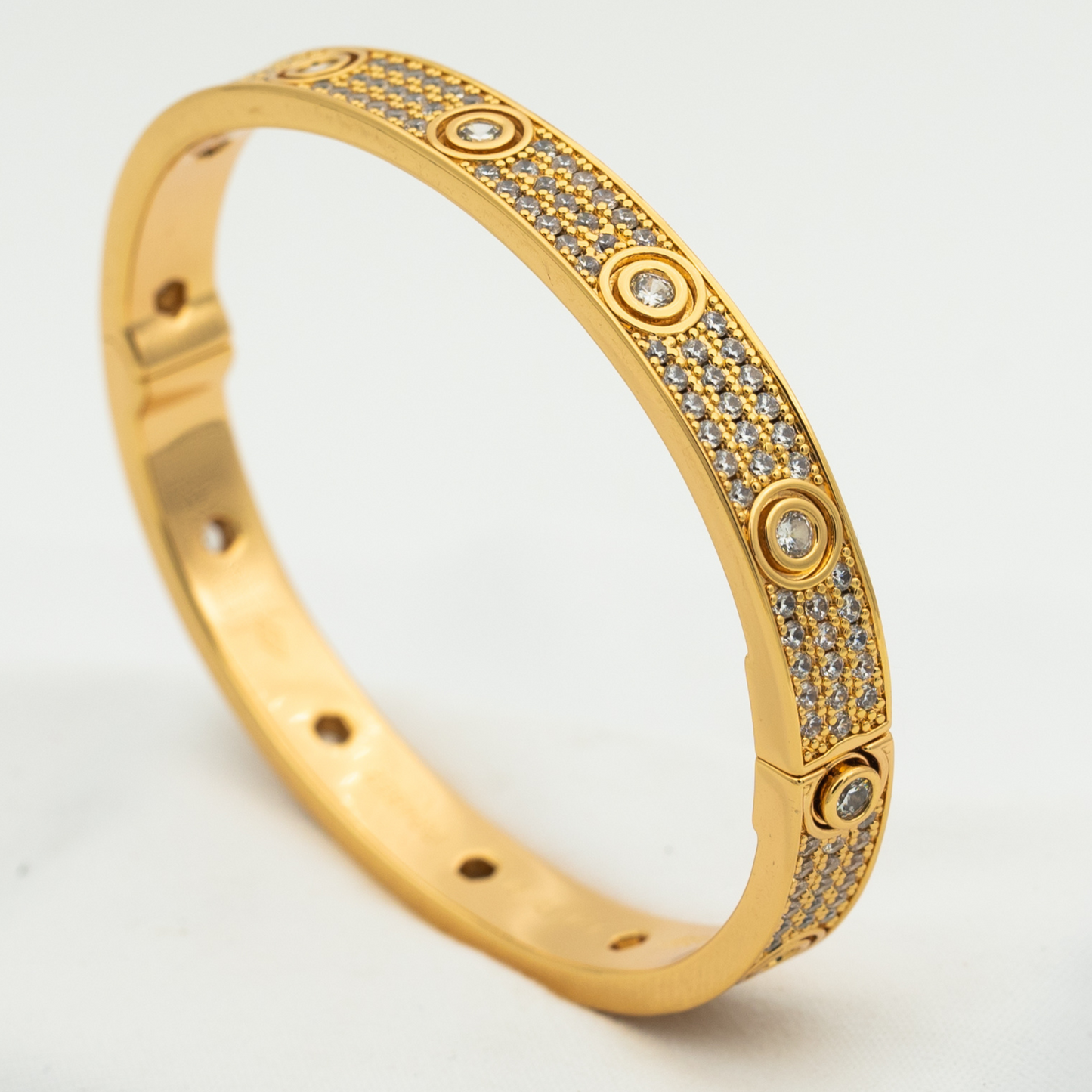 [Raffine] Liebesarmband, 6,1 mm, mit 10 großen Diamanten besetzt